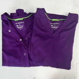 HEALING HANDS SCRUB TOP AND JACKET size xs/s